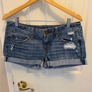American Eagle Outfitters Distressed Blue Jean Shorts